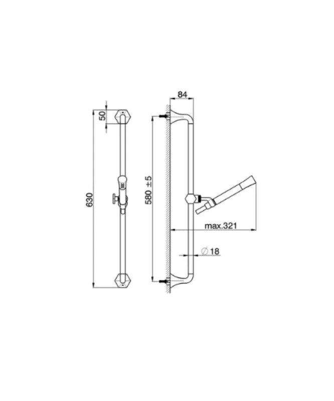 Cisal Cherie glijstangset met handdouche Chroom CE00311021