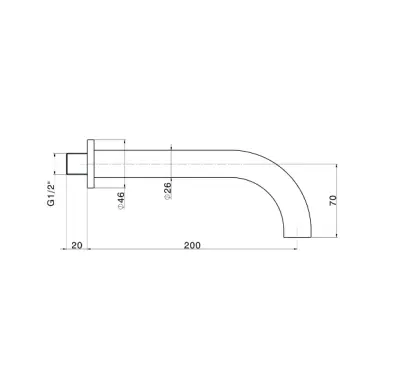 Cisal Baduitloop 200mm chroom ZA00125021