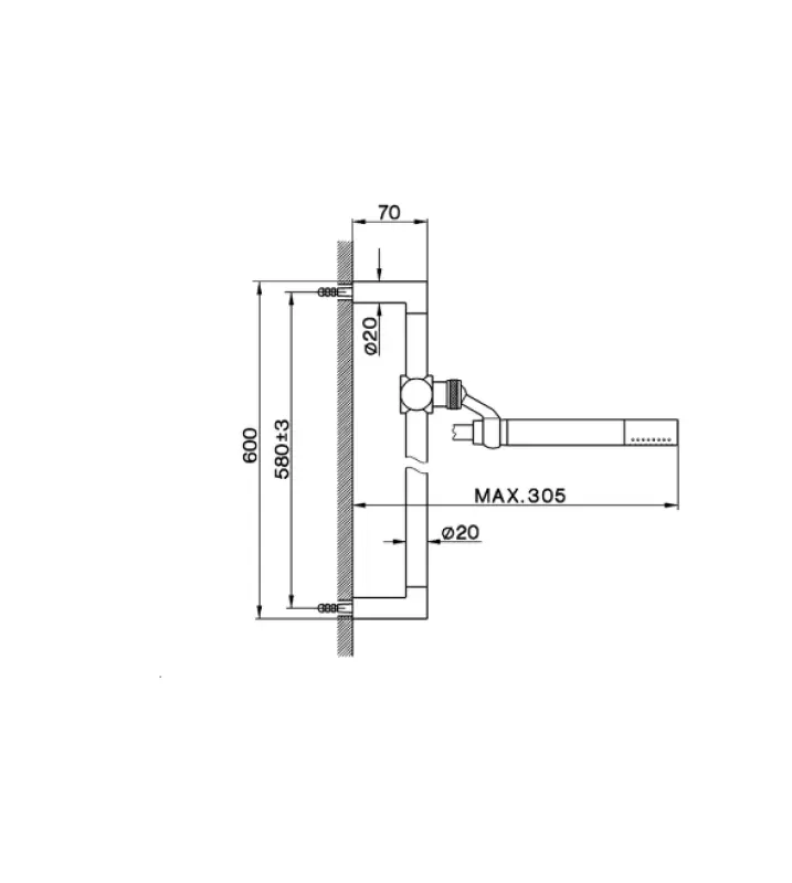 Cisal glijstangset met handdouche chroom DS01005021